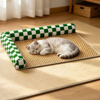 Pet Cooling Mat with Raised Edge Feline Cooling Bed Low-Rise