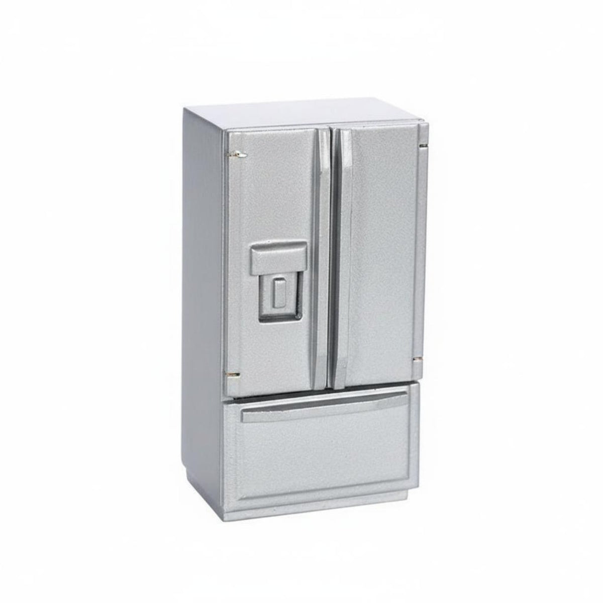 1:12 Scale Dollhouse Double Door Fridge Retro Design Refrigerator Handcrafted 1:12 Scale Fridge for Diorama