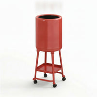 Rolling Bin with Shelf Slim Wastebasket Open-Top for Kitchen