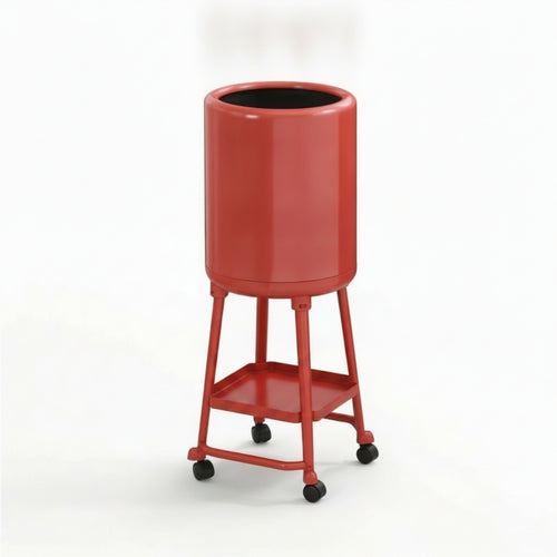 Rolling Bin with Shelf Slim Wastebasket Open-Top for Kitchen