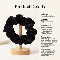 Velvet Scrunchies for Women and Teens, Black Scrunchie Set, High Elastic Ponytail Holders for Bun, Soft Ties, No Damage Accessories