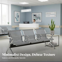 3 Seater Waiting Bench Easy to Clean Airport Reception Seating Stable Hospital Waiting Room Bench for Patients, Facility Managers, Bank, Office, Salon