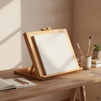 Portable Wooden Tabletop Easel Compact Tabletop Painting Easel Easy to Store Drawing Stand Stable for Artists, Students, Beginners, Home Workspace, Studio, Classroom