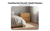 Two-Drawer Nightstand Nordic Design Bedside Cabinet Minimalist aesthetic for Adults