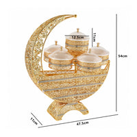 5 Compartment Snack Tray Decorative Centerpiece Curved Silhouette Snack Tray Multifunctional Tableware for Tea Desk
