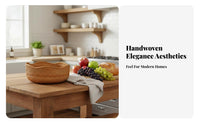 Woven Fruit Basket Sturdy Structure Round Wicker Basket Minimalist Woven Rattan   Tray for Washroom