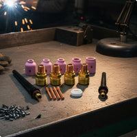 17 Pieces Welding Torch Consumables Kit Ceramic Cups Welding Torch Consumables Set Industrial Tool for Workshop