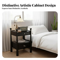 End Table with Integrated light Modernist Design Nightstand for Bedroom, Homeowners