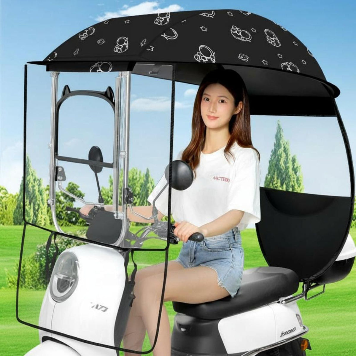 Waterproof scooter umbrella