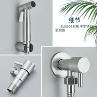 304 Stainless Steel Pressure Spray Gun Bidet Set for Bathroom Handheld