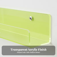 4 Pieces Transparent Clear Picture Ledge Space-Saving Display Shelf Floating Design Wall Decoration Minimalist Design for Collectors, Home Decor Enthusiasts, Living Room, Bedroom, Nursery, Kitchen