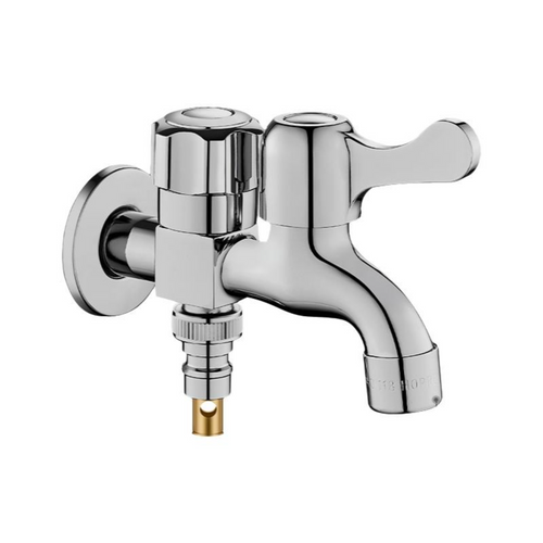 Brass Faucet, Wall Mounted, Extended Spout, Single Cold Water faucet for Mop Sink, Laundry Room, Washing Machine