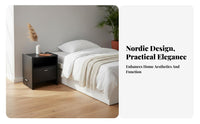 Narrow Bedside Cabinet Space-Saving Nightstand Easy Assembly for Homeowners