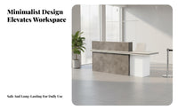 Modern Reception Desk Sturdy Construction Modern Front Desk with Storage Wooden Reception Counter Table for Retail Managers, Workplaces, Lobbies