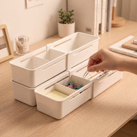 4 Pieces Desk Drawer Organizer Tray Low-Profile Drawer Organizer Tray Compartmented for Office
