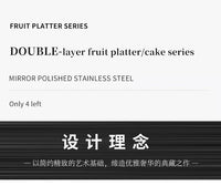 Nordic Style Stainless Steel 304 Serving Tray with Lid, Striped Pattern, for Desserts and Fruits