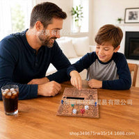 Portable Hockey Dice Game Wooden Tabletop Game for Travel and Parties