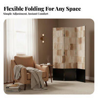 French design Multi-Panel Art Screen Foldable Room separater Abstract Painting Design Folding Partition Mobile for Homeowners, Interior Designers, awayice Workers, Bedroom, Entryway, Studio Apartment, Restaurant