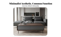 Black Walnut Finish Rectangular Coffee Table with Drawer Modern design Living Room Furniture Nordic Aesthetic Hidden Storage for Apartment Dwellers, Homeowners, Interior Designers, Lounge Area