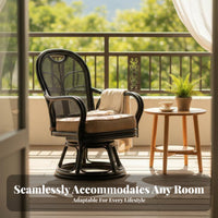 Japanese Design Leisure Chair Ergonomic Rear Rest Wicker Armchair Fan Rear Pedestal Chair Lightweight Indoor Seating