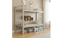 Bunk Bed Frame Space-Saving Steel Bunk Bed Heavy-Duty Furniture for Students, Kids, Dormitory, Shared Bedroom, Hostel