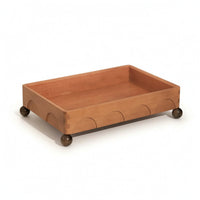 Wooden Tray with Feet Rectangular Wood Storage Tray Minimalist Tabletop Organizer for Entryway