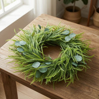 Eucalyptus Wreath with Fern Sprigs Dense for Entryway