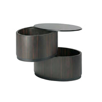 Nightstand with Drawers Minimalist design Oval End Table with 2 Drawers