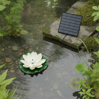 Solar Fountain Floating Landscape Outdoor Garden Pond Water Feature with Lotus Leaf Flower Design
