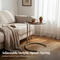 Adjustable C-Shaped Side Table Vintage Inspired Home Furniture for Homeowners
