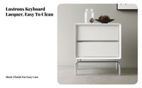 Single-Drawer End Table with Open Shelf Modernist aesthetic Nightstand for Home Office