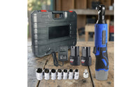 12V Cordless Electric Ratchet Wrench Rechargeable Cordless Ratchet Wrench Set Handgun-styleGrip Tool Portable for Mechanics