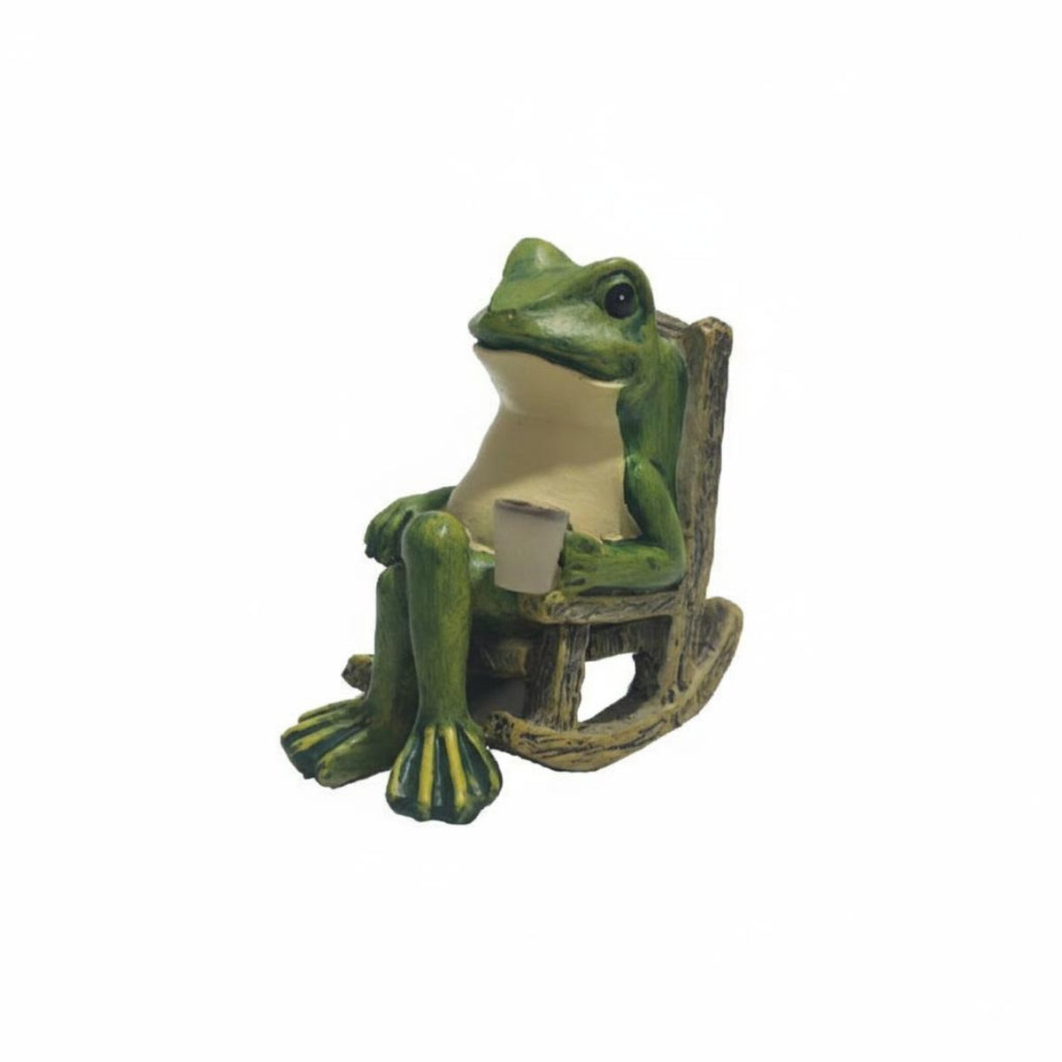 Frog Rocking Chair Statue Weather Resistant Solar Frog Garden Light Auto