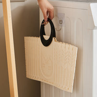 Cream Style Foldable Portable Laundry Basket for Bathroom, Large Capacity Storage Basket