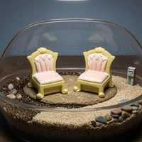 2 Pieces Tufted Miniature Chair Ornate Dollhouse Furniture Upholstered