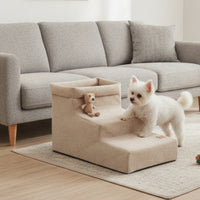 Pet Stairs with Storage Removable Dog Stairs with Storage Comfortable Dog Steps for Sofa