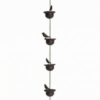 Metal Rain Chain Anti-Rust Finish Bird Rain Chain Easy to Hang for Courtyard