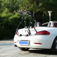 Universal Fit Trunk Bike Rack Stable Trunk-Mounted Two-Wheeler Rack Sturdy 3-Bike Carrier for Sedans