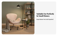 Scalloped Back Armchair Shell-Shaped Backrest Vanity Stool Padded Seat Modern Style for Homeowners, Teens, Bedroom, Home Office