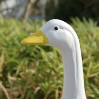 White Goose Statue Realistic Design White Duck Sculpture for Pond