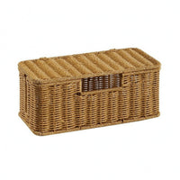 Rattan-Cord-Hider Box Desktop Lidded Cable Box Decorative Handwoven Cord Hider