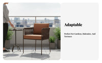 Woven Armchair and Table Set the manufacturerather-Resistant Woven Armchair Set Comfortable Thick paddings for Adults