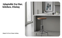 Adjustable Industrial Stool Built-in Footrest Counter Chair Stable Base for Pub