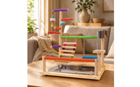 Parrot Playstand Chewing Parrot Play Stand Textured Pet Supply for Budgies