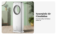 Water-Cooled Air Chiller Humidifier Function Portable Air Chiller Fan Low Noise Humidifying Bladeless Fan for Kids, Dorm Room, Bedroom, Office