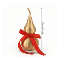 Gourd with Red Ribbon Decorative Metal Gourd Ornament Auspicious Ornament for Car Interior