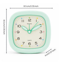 Non-Ticking Analog Alarm Clock Silent Quartz Alarm Clock Easy-to-Read Compact for Children, Students, Heavy Sleepers, Nightstand, Bedroom, Desk