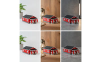 House Model with Porch Unlit Miniature Dollhouse Model Collectible Dollhouse for Collectors, Dioramas, Tabletop Displays, Photography
