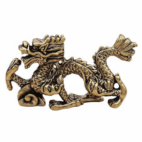 Chinese Lunar Brass Figurine Symbol of Prosperity Brass Chinese Lunar Statue