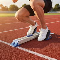 Starting Block with Adjustable Footplates Low-Profile Track Starting Block Textured Sprinter Pedals for Sprinters, Athletes, Sprint Training